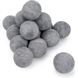 Stanbroil Ceramic Balls - 3 Round Fire Stones for Fire Pit Fire Bowl and Fireplace - Set of 15, Gray