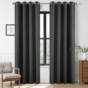 Joydeco Blackout Curtains 63 Inch Length 2 Panels Set, Thermal Insulated Long Drapes 2 Burg, Room Darkening Grommet Drapes for Living Room Bedroom Window, Size: 42"W x 63"L