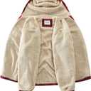 WINDFIT Women's Full Zip Fleece Flannel Jacket Plaid Sherpa Red XS