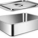9x13 Baking Pan with Lid, 7.6Qt Large Lasagna Pan with Lid, 4 Inch Extra Deep Dish Baking Pan & Casserole Dish, Oven Safe Stainless Steel Roasting Pan for Family, Large Capacity Cooking