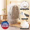 Hanging Vacuum Storage Bags, 4 Pack Hanging Storage Bags for Clothes With Electric Pump, Vacuum Sealed for Suits, Dress, Jackets (4 Long)