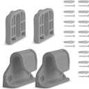 Retractable Baby Gate Replacement Parts, 55" W x 33" H Retractable Baby Gate Extensions (Including 2 x Latches + 2 x Brackets + 1 Set of Screws) for Retractable Gate (Gray)