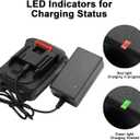 21v Lithium Battery - 2.0 Ah Battery with Charger Adapter Led Indicator Compatible with Leaf Blower and Cordless Tiller