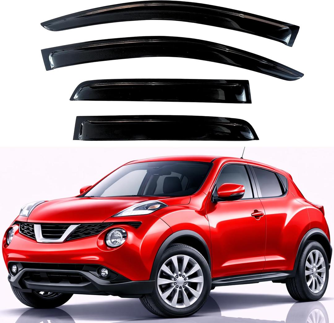 KPY Rain Guards Fit for 2011-2017 Nissan Juke, Out-Channel Window Visors Vent Wind Deflectors 4PC, Car Accessories for 11-17 Juke
