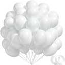 BAUANOOY 100pcs White Balloons 12 inch, White Latex Balloons with Ribbon for Engagement Bridal Shower Bachelorette Birthday Wedding Party Decorations
