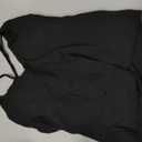 SUUKSESS V Neck Padded Longline Sports Bras Workout Open Back Tank Tops, Large