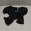 MANGOPOP Sweetheart V Neck Bodysuits for Women Long Short Sleeve Body Suits Tops Shirt (Black, L)