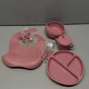 Baby Feeding Set, 13PCS Silicone Baby Self Feeding Set, Toddler Led Weaning Utensils Set with Suction Bowl and Plate, 3 Set of Baby Spoon and Fork, Adjustable Bid, Sippy Cup with Straw and 2 Lids