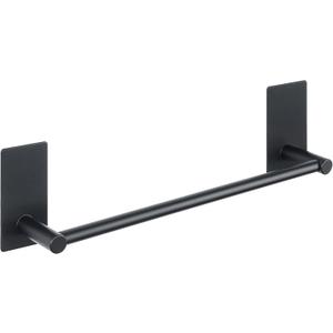 Alise Adhesive Towel Bar 12 Inch Towel Racks for Bathroom SUS 304 Stainless Steel,Bathroom Towel Holder No Drill, Strong Self Adhesive Towel Hanger Wall Mounted,Matte Black