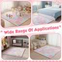 24 Pcs Pastel Faux Fur Floor Tiles, 11.8 x 11.8 in Puzzle Girls Play Soft Tiles, 1.5 Inch Shaggy Square, EVA Foam Floor Mat for Nursery, Playroom, Bedroom, Toddler Room, Daycare