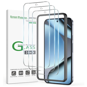 AmFilm Designed for Google Pixel 10 Pro Pixel 10 / 9 / 9 Pro 6.3" Screen Protector: 2025/2024 Tempered Glass, Ultrasonic Fingerprint Compatible, Easy Installation Frame, Anti Scratch, Bubbles-Free,3 Pack