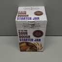 Pro Sourdough Starter Kit -37oz Wide Mouth Sourdough Starter Jar Kit for Bread - Large Glass Sourdough Jar, Feeding Band, Cloth Cover, Spatula & Thermometer–Best Sourdough Bread Kit for Beginners