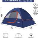 Camping Tent 2-4 Person, Waterproof Windproof Tent with Rainfly Easy Set up-Portable Dome Tents for Camping