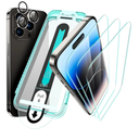 ESR for iPhone 14 Pro Max Screen Protector Set, 3 Tempered-Glass Screen Protectors and 1 Set of Camera Lens Protectors, Smooth Rounded Edges, Full-Coverage Military-Grade Protection, Scratch Resistant