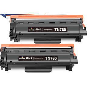 TN760 Two Pack  Toner Cartridge Compatible Replacement for Brother TN760 TN-760 TN730 TN-730 for MFC-L2690DW MFC-L2710DW MFC-L2750DW HL-L2370DW HL-L2395DW DCP-L2550DW HL-L2350DW Printer Toner Cartridges