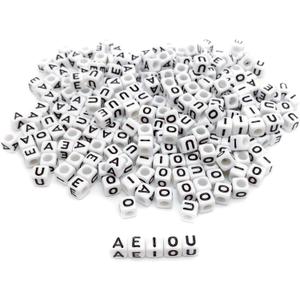 Amaney 250pcs Vowel Letter Beads A E I O U 66mm White Cube Acrylic Letter Beads for Jewelry Making Bracelets Necklaces Each 50 Pieces Amaney 250pcs Vowel Letter Beads A E I O U 66mm White Cube Acrylic Letter Beads for Jewelry Making Bracelets Necklaces Each 50 Pieces