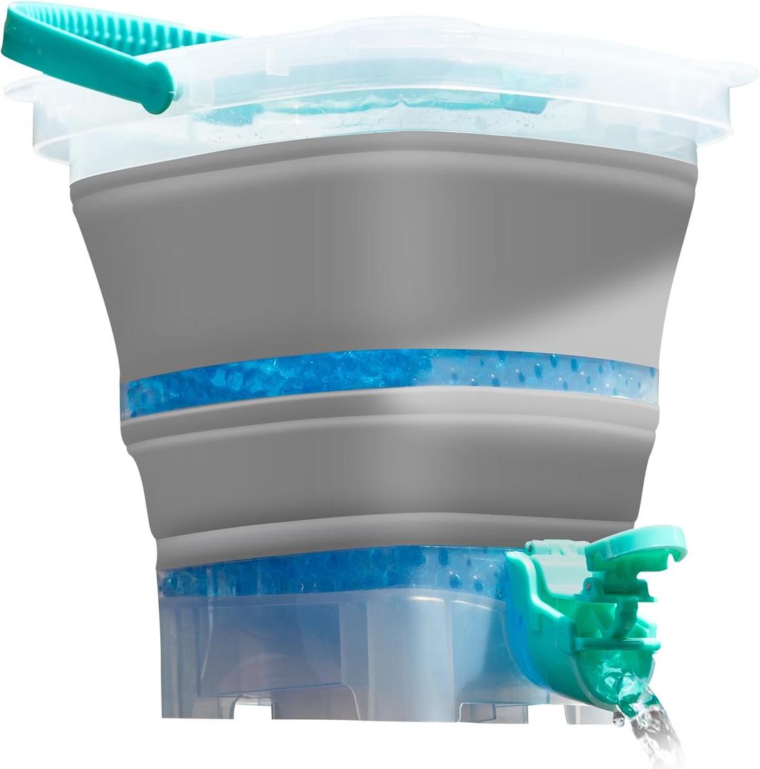 Gel Splatter Ammo Bucket, Portable Blaster Round Depot, Collapsible Blaster Accessories, with 10,000+ Bonus, Large Capacity Container & Fast Loading Nozzle