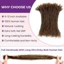 Brown Color Sister Locs Extensions Human Hair Microlocs Extensions | 100% Real Handmade Interlocking Curly Tips |0.2cm Thickness Permanent Soft Natural Locs for Women Kids（#4, 8 Inch-30 Strands)