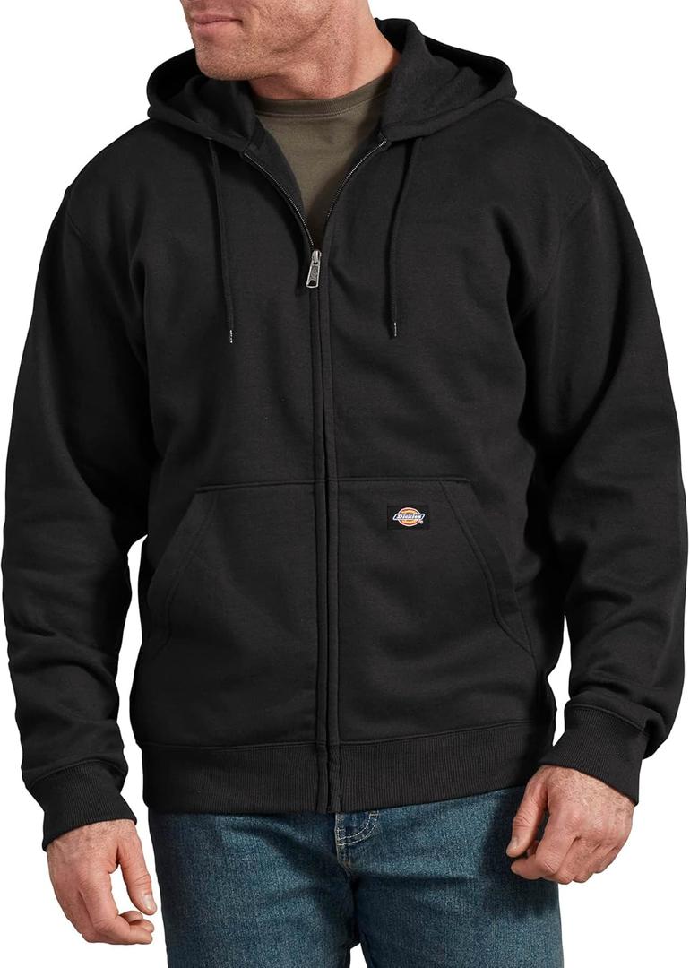 Dickies mens Big Tall Full Zip Fleece Hoodie (Medium, Black)
