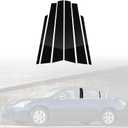 6PCS B Pillar Post Window Cover Trim Kit Compatible with Nissan,PC Door Pillar Moldings Stickers Set Decoration for Altima 4th Gen 2008-2012 (Glossy Black)
