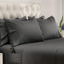 DREAMCARE King Size Sheets Set – 6 pcs Cooling Bed Sheets – up to 21” Deep Pocket King Sheet Set  2500 Supreme Collection – Extra Soft 100% Brushed Microfiber Hotel Luxury with Side Pocket  Gray