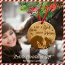 3 x Girl Loves Horses Christmas Ornament 2025 - Wooden Themed Ornament, Horse Tree Decoration - Rustic Farmhouse Decor, Animal Xmas Holiday Keepsake, Idea for Girl, Horse Lovers