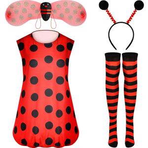 Geyoga Ladybug Costume Women Set Lady Bug Costumes for Women Adult Cosplay Accessories (3X-Large)