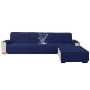 CYCMACO 100% Waterproof Large Sectional Couch Covers for Dogs, Reversible L Shaped Couch Cover, Sofa Covers Washable Sectional, Sectional Cover for Pets Kids (X-Large, Navy Blue)