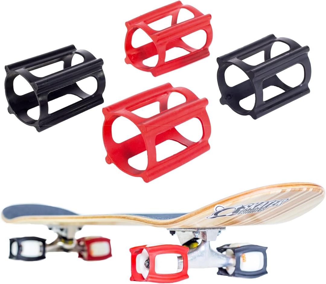 SkaterTrainers- Skateboard Tricks Fast No Experience Needed- Fun, Safe, and Easy- Ollies, Kickflips and More- All Ages- Accessories Make Great Stocking Stuffers Gifts for Teen Boys and Girls (Red Black Combo)