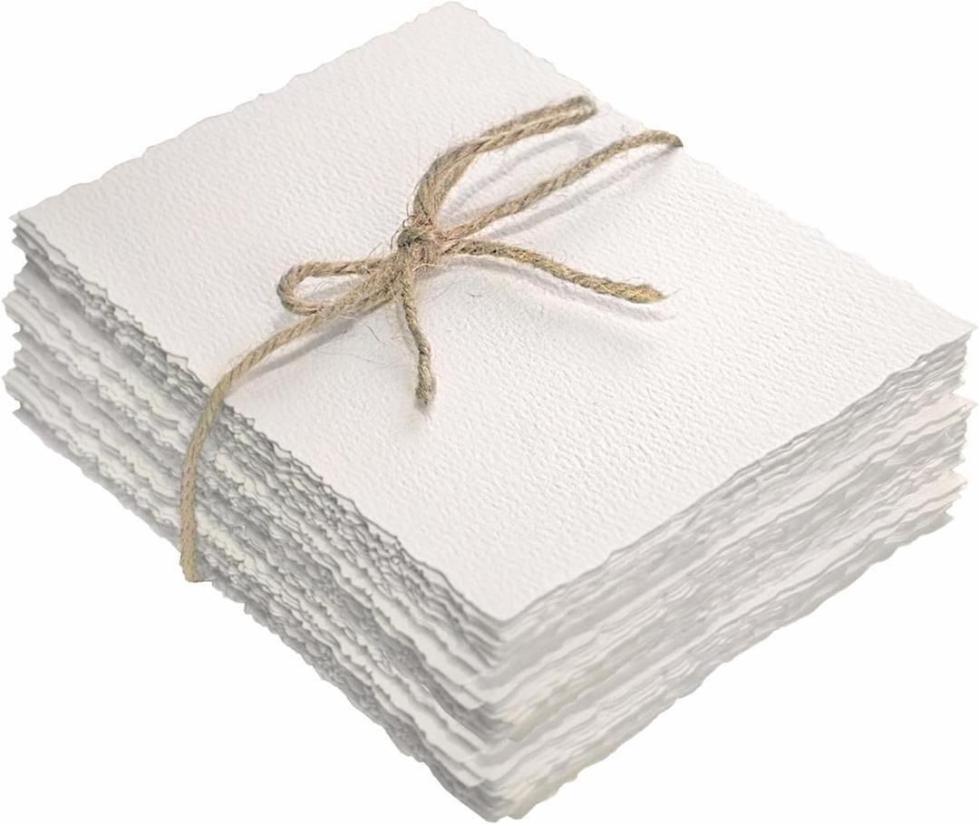 100 Pcs Textured Paper 4 x 6 inch, Cold Press Watercolor Paper 140lb/300 GSM,Textured Handmade Paper for Watercolors,Cards,Crafts,Wedding Invitations
