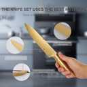 Gold Kitchen Knife Set with Block, Gold Titanium-Coated High Carbon Stainless Steel Non-Rust Chef Knives,Ideal Gifts for Wome Home Cooking