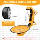 Wheel Lock Clamp | Heavy-Duty Anti Theft Tire Lock Adjustable Trailer Wheel Lock, Tire Boot Lock for RV Trailers, Cars, Trucks, SUVs (1)