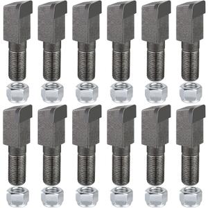 12 Pack Stump Grinder Teeth Fit Woodland Mills WG24 WG28 Stump Grinder Tooth Parts for Cutting Tree Stub,Carbide Tips with 5/8" Nuts,2-7/8"Lx11/16"W