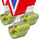 Remuuly Award Medals Bulk Soccer Football Basketball Tennis Cheer Metal Winner Award Medals 3.35'' Shield Shape with Neck Ribbons Sport Team Participation Prize Gift