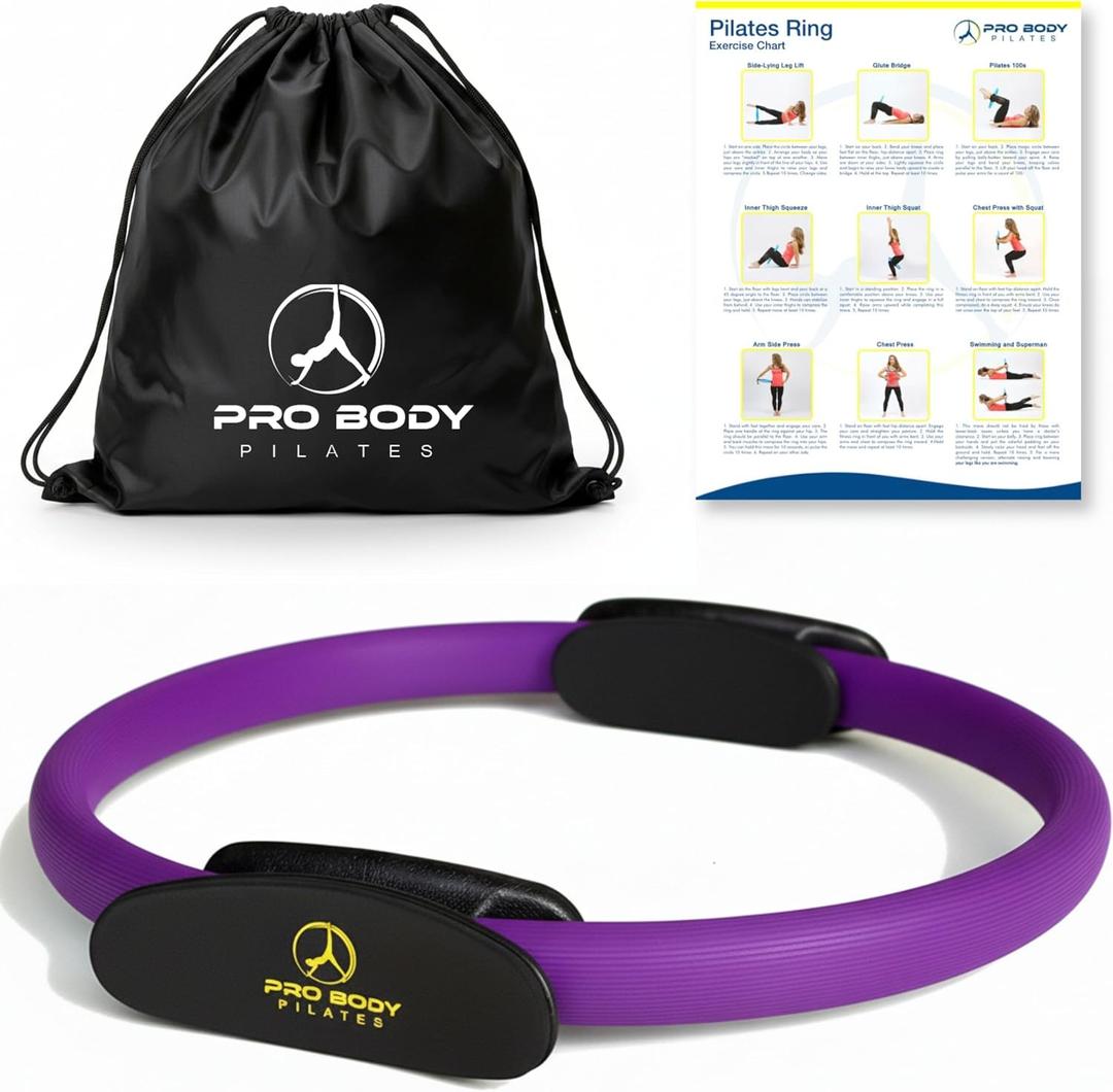 ProBody Pilates Fitness Circle 14 Inch Pilates Ring for Focusing on Toning Inner Thighs, Arms, and Core