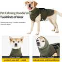 Dog Calming Hoodie Vest, Breathable Anxiety Jacket with Head Cover for Anxiety Relief and Ear Protection, Adjustable Harness with Soft Hoodie for Dogs (Green, Large)