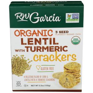 2 x RW GARCIA Organic Lentil Turmeric Crackers, 5.5 OZ (5.5 Ounce (Pack of 1))