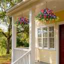 Hommyea Artificial Flowers for Outdoor, 2 Bundles UV Resistant Fake Plants Decoration Realistic Faux Silk Flowers No Fade Plastic Flowers for Outside Planters Home Porch Patio Yard Garden Decor