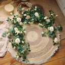 5.9FT Bendable Rose Flower Garlands, Artificial Silk Wild Roses Vine Hanging Flowers for Wall Fireplace Fence Table centerpieces Trellis Wedding Indoor Outdoor Spring Decor (Champagne, 2)