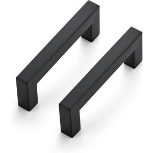 Ravinte 18 Pack Square Matte Black Cabinet Handles and Drawer Pulls - 3-1/2 Inch Kitchen Cabinet Hardware - Cupboard and Drawer Handles