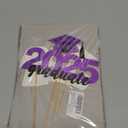 4 Pcs 2025 Graduate Cake Topper Purple Glitter Congrats Grad Cake Topper Class of 2025 Cake Decor for 2025 Senior High School/College/University Happy 2025 Graduation Party Supplies Decorations, 4pack