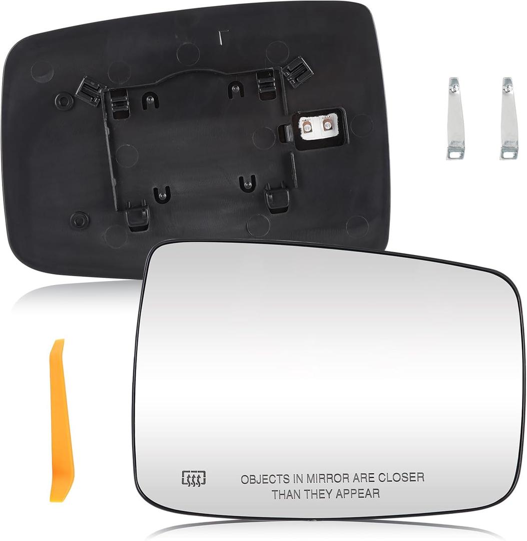 Passenger Right Side View Heated Mirror Glass Compatible with Dodge Ram 1500 2009-2017, Ram 2500 2010-2018 with Backing Plate, Replace for 68079363AA 68050299AA
