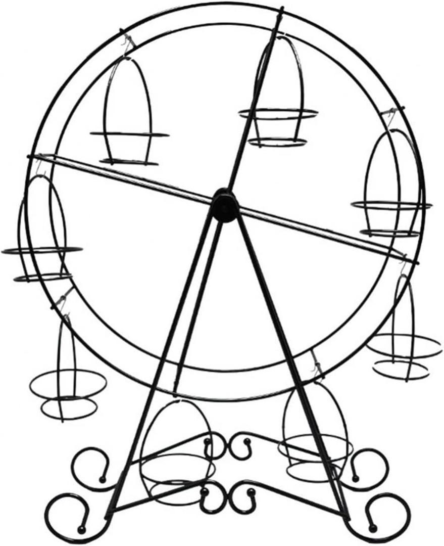 ASkinds Ferris Wheel Cupcake Stand Dessert Serving Tray, Cupcake Stand for Carnival and Circus Theme Party Wedding Party Furnishing Accessories (Black)