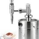 Nitro Cold Brew Coffee Maker, 64oz SS Mini Keg Cold Brew Maker, Nitro Coffee Machine System with Pressure Relief Valve & Stout Creamer Faucet Nitro Keg Coffee Growler Gift for Coffee Lovers