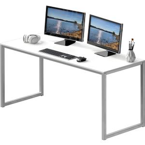 SHW Mission 55-Inch Home Office Computer Desk, White