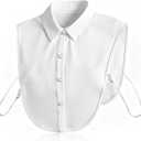 White Collar, Removable Fake Collar for Women, Soft Comfortable Accessory for Dresses, Sweaters, Uniforms & Work Suits, for Daily Office Wear
