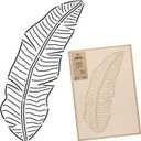 NAKLEO Floral Large Wall Painting Stencil 16,9" x25,2, Art Deco Banana Leaf Outline Pattern, Reusable Plastic Flower Template, DIY Art and Craft Home Decor, Floor Wood Fabric Furniture