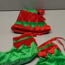 SATINIOR Christmas Santa Elf Shoes and Hat Christmas Red and Green Costume Accessory Set