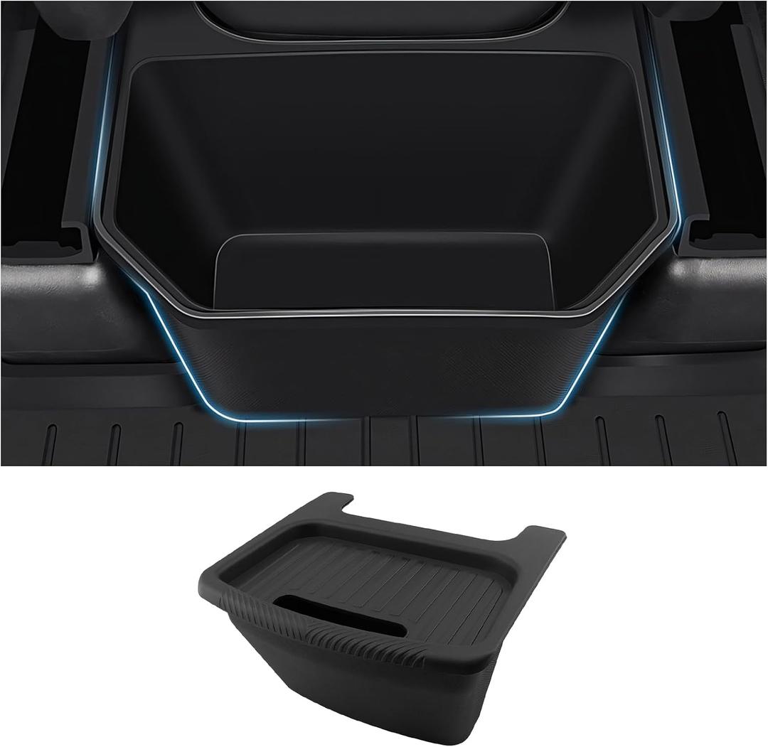 Rear Center Console Trash Can for Tesla Model Y Juniper 2025 2026 Back Seat Rear Center Console Organizer Storage Box with ABS Lid Car Interior Accessories