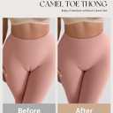 OEAK Seamless Thongs for Women Invisible Thongs No Show Thong Panty Liners Tangas Comfortable Workout G-Strings Underwear (XS)